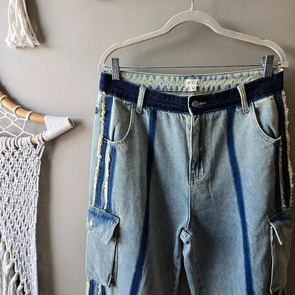 POL Denim Cargo Joggers Nwot - Picture 4 of 7
